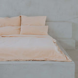 Percale bed linen – mineral dyed in apricot