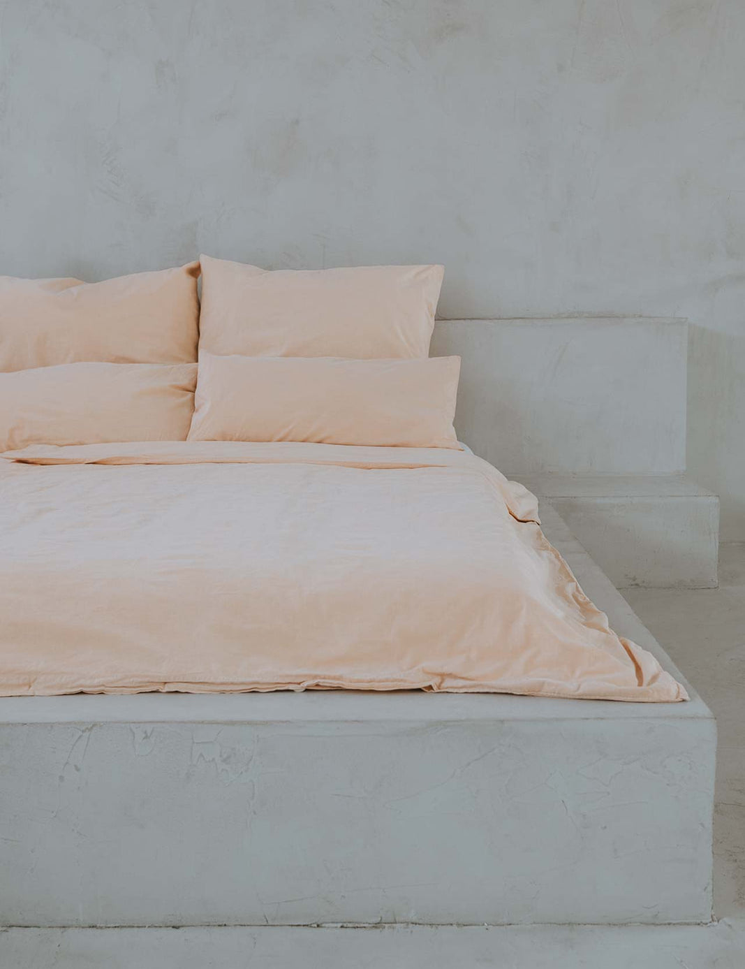 Percale bed linen – mineral dyed in apricot
