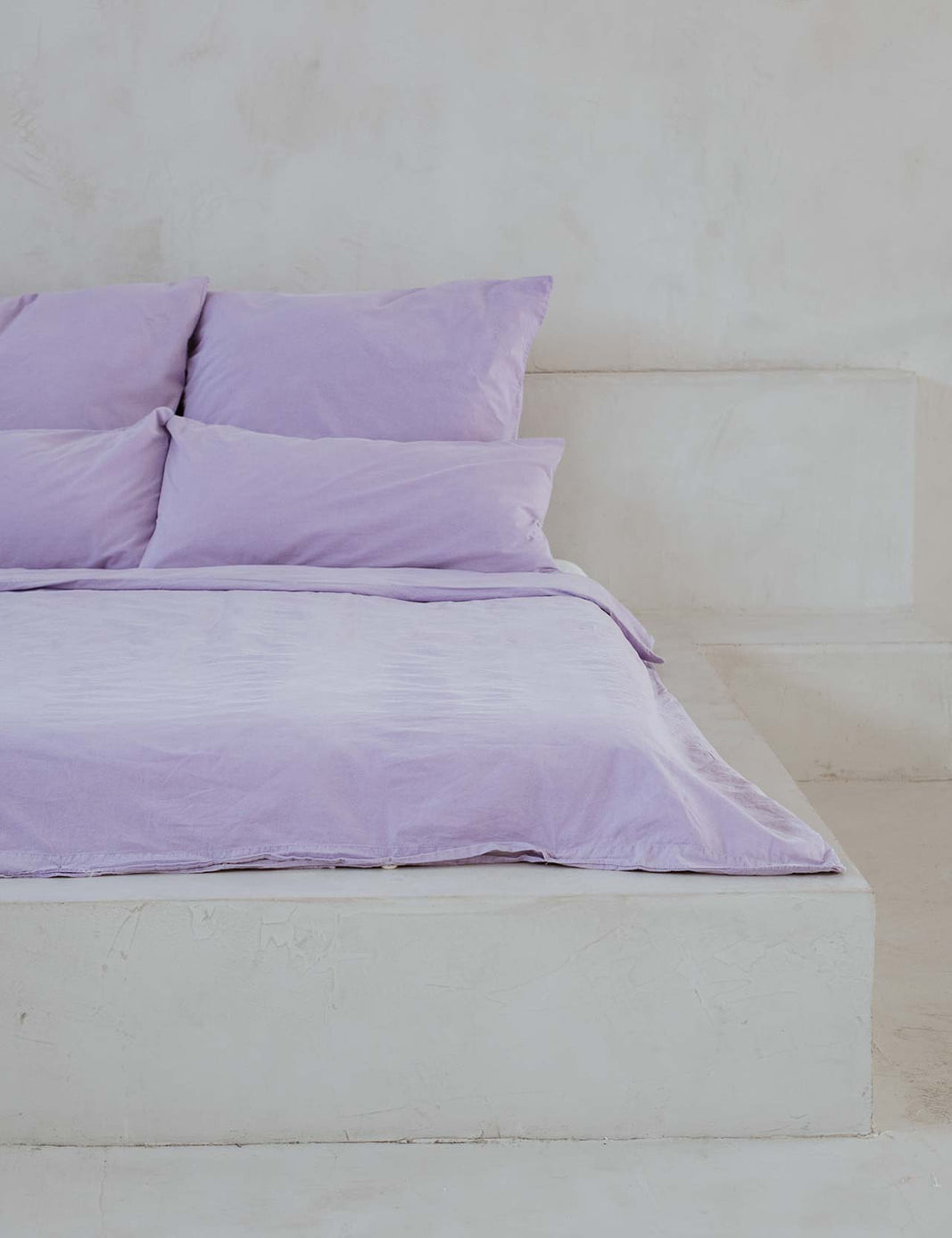 Percale bed linen – mineral dyed in lilac