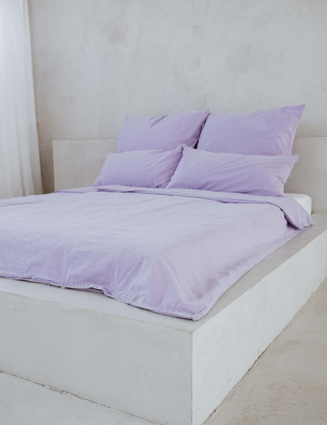 Percale bed linen – mineral dyed in lilac