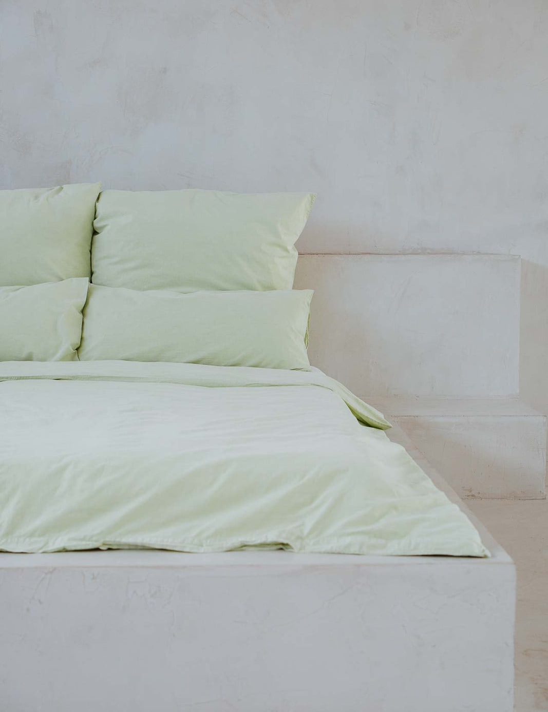 Percale bed linen – mineral dyed in mint
