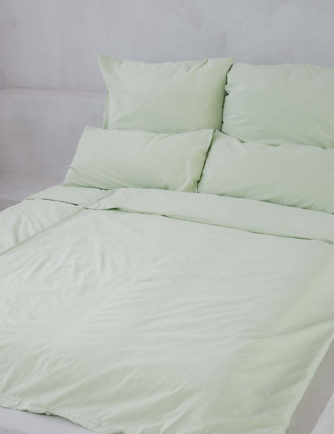 Percale bed linen – mineral dyed in mint