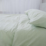 Percale bed linen – mineral dyed in mint